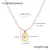 Estilo Chic Elegante Personalidad Sencilla Colgante de Concha Blanca Incrustada Joyería Perla de Agua Dulce con Cuentas Sentido del Diseño Collar de Acero de Titanio