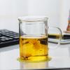 Fábrica al por mayor de vidrio con taza plana, taza cilíndrica de vidrio con tapa, taza para beber para el hogar
