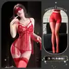 Lencería Erótica de Encaje Dorado Calado, Vestido de Borlas de Deseo Puro con Abertura en la Entrepierna, Tentación Sensual de Alta Gama para Mujeres Jóvenes