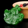 Colgante de Jaspe Imitación Hetian Jade Verde Espinaca Material de Mongolia Exterior Colgante de Joyería de Jade para Regalo de Apertura de Ventas Modelo de Transmisión en Vivo