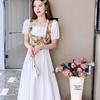 Vestido Elegante Estilo Palácio Retrô com Alças Finas Redutor de Idade Francês Doce Leitoso Doce A-Line Princesa Feminino
