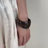 Nuevo Pulsera de Resina para Mujer Acrílico Nicho Versión Ancha Japonés y Coreano Vintage Minimalista Moda Estilo Frío Pulsera de Ámbar