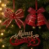 Juego de Adornos Navideños Translúcidos Rojos y Dorados, Combinación de Colgantes Navideños Acrílicos con Purpurina Vintage, Accesorios para Decoración de Árbol de Navidad