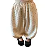 Pantalones jogger de moda estilo coreano con estampado de lunares y forro polar para niños y niñas, nueva colección otoño/invierno, pantalones largos versátiles de corte holgado para niños y bebés