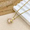 Collar con Flores de Colores y Diseño de Corazón, Accesorios de Collar Corazón del Océano para Mujeres, Temperamento de Lujo Ligero, Regalo Versátil para Mejor Amiga