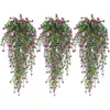 Venta al por mayor de fabricante Flores colgantes artificiales de eucalipto transfronterizas, Enredaderas de flores artificiales, Flores artificiales de plástico para uso en exteriores