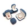 Nuevos pendientes de anillo de gamuza pendientes caja de almacenamiento de joyería caja creativa redondeada azul franela colorida caja de tesoro para collar