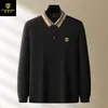 Paisenlong Outono e Inverno 2025 230g Salona Camisa Polo Masculina de Manga Longa Gola Lapela Camiseta Masculina de Manga Longa Base para Meia-Idade