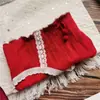 [Rojo Ancola] 880# Ropa Interior Roja Grande de Año Nuevo Malla de Encaje Seda de Hielo Ropa Interior Roja