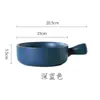 Tazón con Asa Cerámica Japonesa Vajilla para Hornear Plato para Fideos Instantáneos Desayuno con Asa Ensalada Hogareño Gratinado Horno Uso en Dormitorio Nuevo