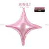Globos de Película de Aluminio con Forma de Estrella de Cuatro Puntas de 10 y 24 Pulgadas Decoraciones para Fiestas de Cumpleaños Infantiles Arreglos de Boda Decoraciones de Globos al por Mayor