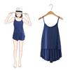 Camisola y Shorts de Verano Estilo Coreano Color Sólido Talla Grande Ropa de Dormir Pijama Set de Dos Piezas Transpirable para Mujer