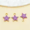 Acero Inoxidable Doble Cara Goteo de Aceite Estrella de Cinco Puntas Colgante Pequeño Encanto Hecho a Mano DIY Arete Llavero Accesorio de Joyería Materiales