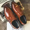 Sapatos 48 de tamanho grande para exportação, nova coleção de outono, sapatos formais masculinos de couro estilo fivela, sapatos masculinos de cadarço com bico quadrado estilo britânico, adequados para casamentos