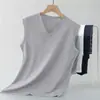 Chaleco Casual Simple para Hombre Verano Delgado Moderno Versátil Algodón Puro Sin Mangas Camiseta Base Cómoda Transpirable