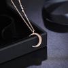 Nuevo collar Mori de acero de titanio con red de oro rosa y diamantes de luna y estrella roja, cadena de clavícula de temperamento de moda para mujer, venta al por mayor