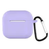 Adecuado para funda de auriculares Airpods3, Nueva funda Bluetooth para auriculares de tercera generación de Apple, Funda de silicona fina de una sola pieza de color sólido con hebilla