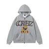 Cort Marca Tendência Americana Alcatraz Moletom com Zíper Solto High Street Conjunto Moletom Calça Estampada com Letras Masculino Outono Inverno