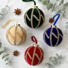 Nuevo adorno de bola de Navidad transfronterizo de 8 cm, bola de tela hecha a mano con pedrería, bola de decoración navideña para arreglo festivo y decoración colgante