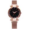 Relógio Feminino Céu Estrelado Famoso na Internet com Pulseira Magnética de Malha Milanese, Relógio de Quartzo, Atacado de Estoque Pronto para Comércio Exterior, Pulseira Magnética de Malha Milanese