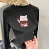 Camiseta interior casual de cuello redondo para niños, nueva colección primavera/otoño/invierno 2026, top de manga larga para niñas, adecuado para niños de talla mediana y grande, hecho con tela suave y cepillada