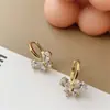Pendientes de Aro de Cristal Estilo Coreano Ecológicos Gama Alta Sencillos Dulces Versátiles de Moda Tendencia Venta al por Mayor