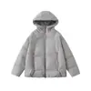 Yidao Vintage 2026 Invierno Nuevo Retro Americano Color Sólido Puntada Dividida 90 Plumón de Pato Blanco Chaqueta de Plumón con Capucha