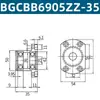 Conjunto de Carcaça de Rolamento com Flange com Furos de Montagem em Lados Opostos Assento Fixo da Carcaça do Rolamento Carcaça de Rolamento Duplo BGCBB BFP21