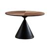 Mesa Redonda de Comedor y Combinación de Sillas de Nogal Negro Estilo Italiano Mesa de Comedor Minimalista Mesa Redonda Estilo Retro Mesa Redonda Pequeña para Apartamento Hogareño Estilo Francés