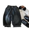 Jeans para Niños 2026 Nuevo Estilo Otoño para Niños Bolsillo Bordado de Dibujos Animados Pantalones Largos Sueltos Modernos