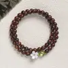 Pulseira de Madeira Artesanal Original de Nanmu Dourado Madeira Afundada Contas Budistas Wenwan de Sândalo Verde Estilo Chinês Novo Atacado