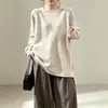 Suéter de punto pullover nuevo estilo para mujer, manga raglán de longitud media, cuello redondo, suave y cómodo, para otoño e invierno, prenda exterior holgada y relajada, transfronterizo