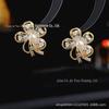S925 micro incrustado zircônio flor stud brincos mulheres simples elegante on-line brincos de celebridade commuter moda requintada joias de orelha pequena