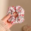 Scrunchie Floral Fresco e Simples para Mulheres, Elástico de Cabelo com Renda e Laço, Acessório de Cabelo com Estampa Estilo Ballet para Venda no Atacado