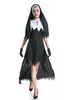 9400# Halloween COSPLAY Disfraz de Monja Día de Muertos Alemán Uniforme de Sacerdotisa