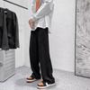Vibe de primavera calça masculina estilo rua frita ao vento senso de design nicho tubo reto moda ins senso de pingente padrão ondulado calça de perna larga de seda gelada