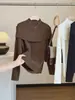Suéter de Punto con Volantes de Cuello Alto y Pedrería para Mujer, Manga Larga, Nueva Llegada de Otoño, Capa Base Elegante, Suéter Interior Suave y Acogedor