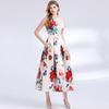 Vestido Elegante Estilo Irmã A-Line 2025 Transfronteiriço Sem Mangas Cintura Alta com Recorte Tridimensional na Cintura Saia A-Line
