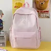 Nova mochila xadrez simples e versátil com laço para o dia a dia, mochila escolar para estudantes, mochila feminina de grande capacidade