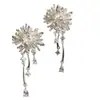 Pendientes de Botón de Flor de Circonita Estilo Minimalista Aguja Plateada Coreanos Ins Elegantes Versátiles Pendientes de Lujo Ligero Pendientes de Gama Alta