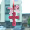 Colgante personalizado transfronterizo para interior de coche para hombres y mujeres, decoración de espejo retrovisor, cruz incrustada de diamantes, accesorio de moda de alta gama para coche, regalo