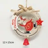 Suministro Transfronterizo de Campanas de Madera Recortadas de Navidad, Colgantes de Anciano Muñeco de Nieve, Accesorios para Decoración de Árbol de Navidad, Decoraciones