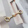 Tendência de Moda Fivela de Metal com Pérolas e Corrente de Metal Toque de Luxo Leve Vestido Alça de Ombro Conector Ferragens para Bolsa
