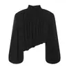 Comercio Exterior Transfronterizo 2026 Nuevo Top Casual Holgado de Otoño con Hombreras y Dobladillo Burbuja 1356598