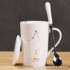 Personalidade criativa cerâmica copo copo caneca doze constelação com tampa colher casal copo presente logotipo personalizado