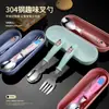 Aço inoxidável 304 Talheres infantis colher de desenho animado criativa colher para bebê comer suplemento alimentar conjunto de garfo e colher presente combinação