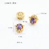 Folheado a ouro 18K14K, forte retenção de cor, cravejado com zircônia colorida, gato, caranguejo, estrela, espaçadores, pingente, acessórios para joias DIY