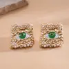 Aretes de Tachuela con Ojo de Gota de Aceite de Rombos de Perla Estilo Europeo y Americano, Aretes de Gama Alta de Nicho, Accesorios de Oreja Únicos y Creativos para Mujeres