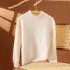 Nuevo Suéter de Cachemira de Montaña para Niños Otoño e Invierno Cuello Medio de Tortuga Moderno Versátil Holgado Jersey de Punto Color Sólido Camiseta Base