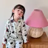Conjunto de Ropa de Casa para Niños Estilo Coreano Pijamas de Primavera y Otoño para Niños y Niñas Ropa de Aire Acondicionado de Manga Larga con Dibujos Animados para Padres e Hijos